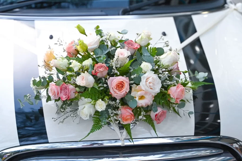 Bridal car decor 