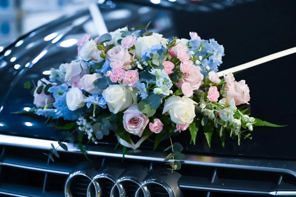 Bridal car decor 